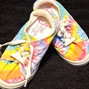 Jelly Pops tie dye canvas shoes, worn twice, size 8 childrens